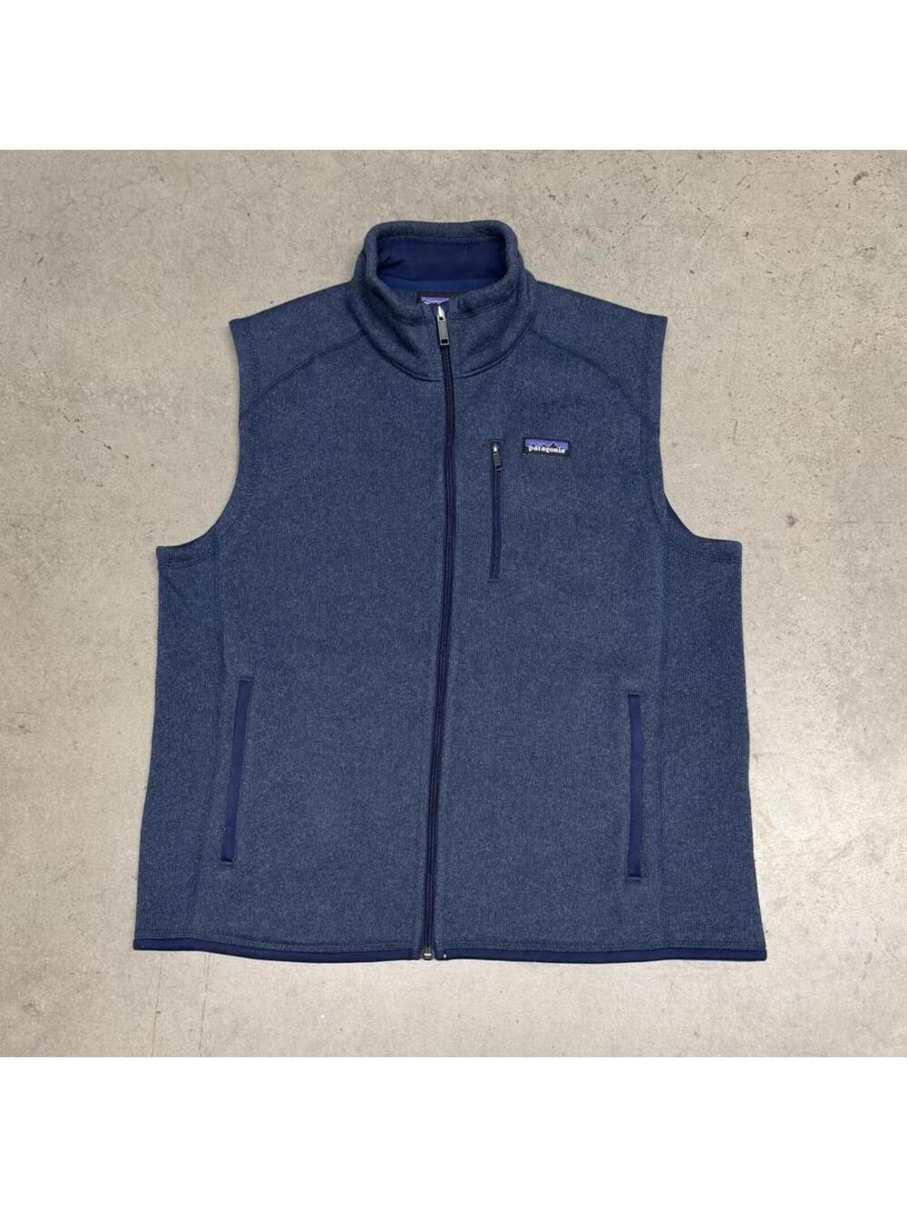 Patagonia Better Sweater Vest Mens Large Navy Full Zip Fleece Preppy Camp Gorp